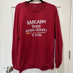 Harry Potter Maroon Graphic Crewneck Sweatshirt